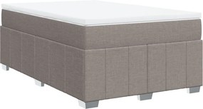 vidaXL Κρεβάτι Boxspring με Στρώμα Taupe 120x190 εκ. Υφασμάτινο