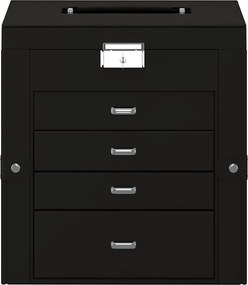 vidaXL Κοσμηματοθήκη 5 Επιπέδων με καθρέφτη Κλειδώσιμο Μαύρο