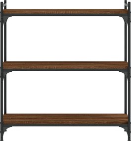 vidaXL Βιβλιοθήκη 3 Επιπέδων Καφέ Δρυς 80 x 30 x 86 εκ. Επεξεργ. Ξύλο