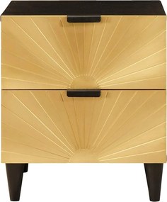 vidaXL Κομοδίνο 2 pcs Μαύρο και Χρυσό 40 x 33 x 46 εκ.