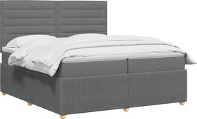 vidaXL Κρεβάτι box spring με στρώμα Σκούρο Γκρι 200 x 200 cm Ύφασμα