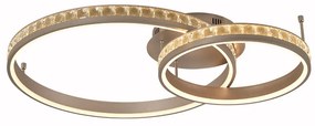 Φωτιστικό Οροφής Dark Nickel &amp; Κρύσταλλα K9 73xH13cm Led 55w 3000K 3500lm Triac Dimmable Sun Light LUXOR-6+4
