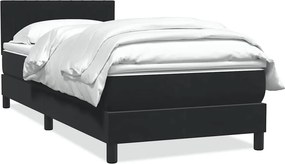 vidaXL Κρεβάτι Boxspring με Στρώμα Μαύρο 80x220 εκ. Βελούδινο