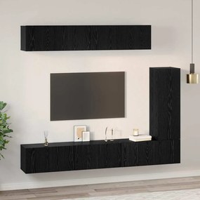 vidaXL Σετ επίπλου τηλεόρασης 6 pcs Μαύρη Οξυά Επεξεργασμένο ξύλο