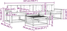 vidaXL Σειρά Καναπέ Εξωτερικού με μαξιλάρι 4 pcs Λευκό και Μπεζ
