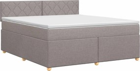vidaXL Κρεβάτι box spring με στρώμα Taupe 140 x 200 cm Ύφασμα