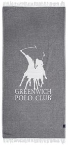 Πετσέτα Θαλάσσης Βαμβακερή 85x170εκ. Essential 3903 Γκρι-Ιβουάρ Greenwich Polo Club