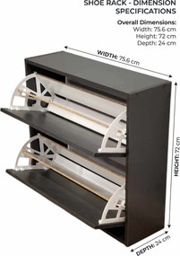 Παπουτσοθήκη Ανθρακί LOZO 75.6x24x72