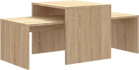 vidaXL Σετ Τραπεζάκια Σαλονιού Sonoma Δρυς 100x48x40 εκ. Επεξ. Ξύλο