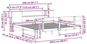 ΚΡΕΒΑΤΙ ΒΙΒΛΙΟΘΗΚΗ ΧΩΡΙΣ ΣΤΡΩΜΑ 200X200 ΕΚ ΜΑΣΙΦ ΞΥΛΟ ΠΕΥΚΟΥ 3321783