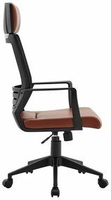 Καρέκλα γραφείου Mesa 468, Μαύρο, Καφέ, 116x58x62cm, 13 kg, Με μπράτσα, Με ρόδες, Μηχανισμός καρέκλας: Κλίση | Epipla1.gr