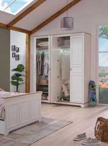 Ντουλάπα Κρεμ / Δρυς GISALER 184.6x54.3x220