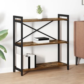 vidaXL Βιβλιοθήκη Καπνιστή δρυς 80 x 30 x 83 εκ Μοριοσανίδα