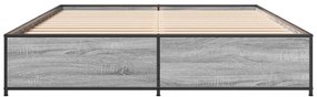 vidaXL Πλαίσιο Κρεβατιού Γκρι Sonoma 140x200 εκ. Επεξ. Ξύλο &amp; Μέταλλο