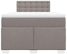 Κρεβάτι Boxspring με Στρώμα Taupe 120x200 εκ. Υφασμάτινο - Μπεζ-Γκρι