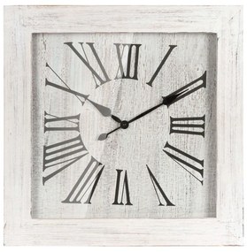 Ρολόι Τοίχου 15-00-94255 60x60x6cm Antique White Marhome Mdf, Glass