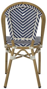 Καρέκλα Bamboo Look Μπλε-Λευκό 46x56x88 Υ Εκ.