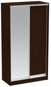 Ντουλάπα δίφυλλη συρόμενη με καθρέφτη Korredor μελαμίνη σε wenge απόχρωση 120x60x220εκ 120x60x220 εκ.
