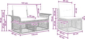 vidaXL Σετ Καναπέ Κήπου 5 τμχ. Μπεζ συνθετικό ρατάν