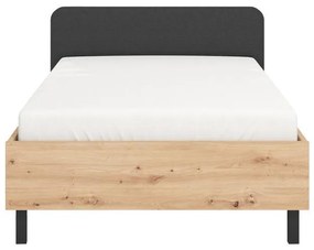 Κρεβάτι Barletta 120 Artisan - Γκρί Ύφασμα 120x200 εκ. 131x213.5x85.5 εκ.