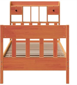 vidaXL Σκελετός Κρεβ. Χωρίς Στρώμα Καφέ Κεριού 100x200 εκ Μασίφ Πεύκο