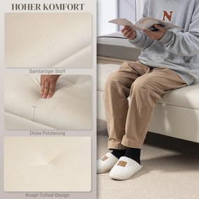 HOMCOM Πάγκος με Αποθηκευτικό Χώρο, Φορτίο έως 120kg, 120x44x44,5cm, Μπεζ