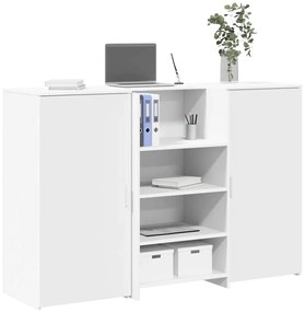 vidaXL Γραφείο υποδοχής Λευκό 155x50x103,5 εκ. Επεξεργασμένο Ξύλο