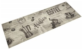 Χαλί Κουζίνας Πλενόμενο Γκρι Επιγρ. Coffee 60x180 εκ. Βελούδο - Γκρι