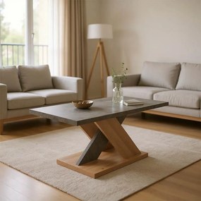 Τραπεζάκι Σαλονιού Solange σε Γκρι - Sonoma 110x55x47.5εκ. 110x55x47.5 εκ.