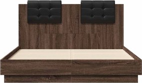 vidaXL Πλαίσιο Κρεβατιού με Κεφαλάρι Καφέ δρυς 120x190 εκ.