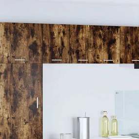 vidaXL Κρεμαστό ντουλάπι με πόρτα Riga 2 pcs Καπνιστός Δρυς και Λευκό