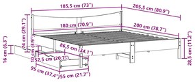 ΠΛΑΙΣΙΟ ΚΡΕΒΑΤΙΟΥ ΜΕ ΣΥΡΤΑΡΙΑ 180X200 ΕΚ. ΜΑΣΙΦ ΞΥΛΟ ΠΕΥΚΟΥ 3301898