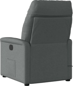 vidaXL Πολυθρόνα Ανακλινόμενη Ηλεκτρική Σκούρο Γκρι Υφασμάτινη