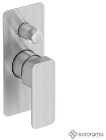 Eurorama QUADRA Μίκτης εντοιχισμού 2 εξόδων με εκτροπέα Inox Finish