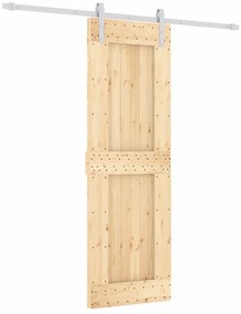 vidaXL Συρόμενη Μεσόπορτα με Μηχανισμό 70 x 210 εκ. Μασίφ Ξύλο Πεύκου