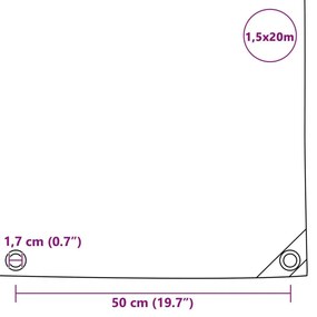 Μουσαμάς Μπλε 1,5 x 20 μ. 650 γρ./μ.²  - Μπλε