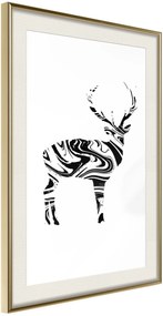 Αφίσα - Marble Stag - 20x30 - Χρυσό - Με πασπαρτού