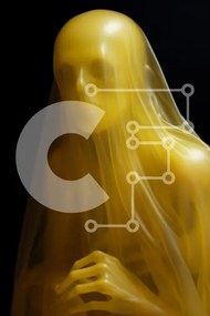 Intra Συλλεκτικό Ξύλινο Παζλ Plywood 4mm - Κίτρινο ημιδιαφανές γλυπτό ενός ατόμου Σε Ξύλινο Κουτί - Διαστάσεις Puzzle: 10x10 cm – 25 κομμάτια