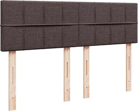 vidaXL Κρεβάτι Boxspring με Στρώμα Σκούρο Καφέ 140x190 εκ. Υφασμάτινο