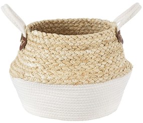 Καλάθι - Κασπώ Kimolos 20311 Φ29x30cm Beige-White GloboStar Cotton-Physical Fiber