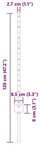 vidaXL Ασημένιοι Πόλοι Φράχτη 22 pcs Πράσινο Μέταλλο