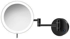 Επιτοίχιος Μεγεθυντικός Καθρέπτης x3 με Διπλό Βραχίονα Led 5 w 220-240V Black Matt Sanco Led Cosmetic Mirrors MRLED-701-M116