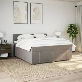 vidaXL Κρεβάτι Boxspring με Στρώμα Taupe 200x200 εκ. Υφασμάτινο
