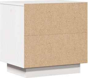 vidaXL Κομοδίνο Λευκό 40 x 30 x 40 εκ. από Μασίφ Ξύλο Πεύκου