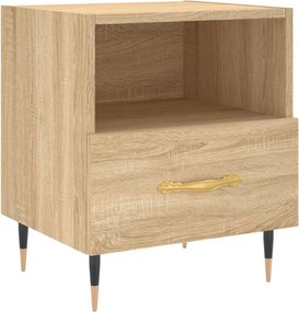 vidaXL Κομοδίνα 2 τεμ. Sonoma Δρυς 40 x 35 x 47,5 εκ. Επεξεργ. Ξύλο