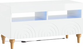 vidaXL 3 Τεμάχια LED Τηλεοπτική Ντουλάπα Γυαλιστερό Λευκό