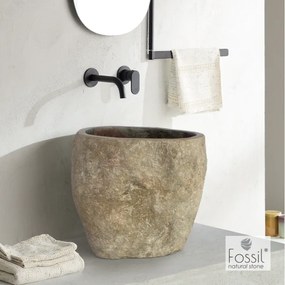 FOSSIL Bucket Riverstone RP35 Επιτραπέζιος Νιπτήρας από Πέτρα Ø 40-50 εκ