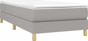vidaXL Κρεβάτι Boxspring με Στρώμα Ανοιχτό Γκρι 100x200 εκ. Υφασμάτινο