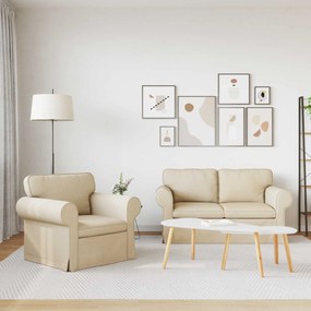 vidaXL Καναπές 120cm 2 pcs Κρεμ Μέταλλο