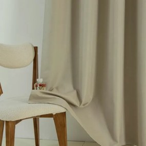 Beauty Home Κουρτίνα Full Blackout σκίασης με 8 κρίκους Soft Art 8391 Beige 140x270 Άμμου
